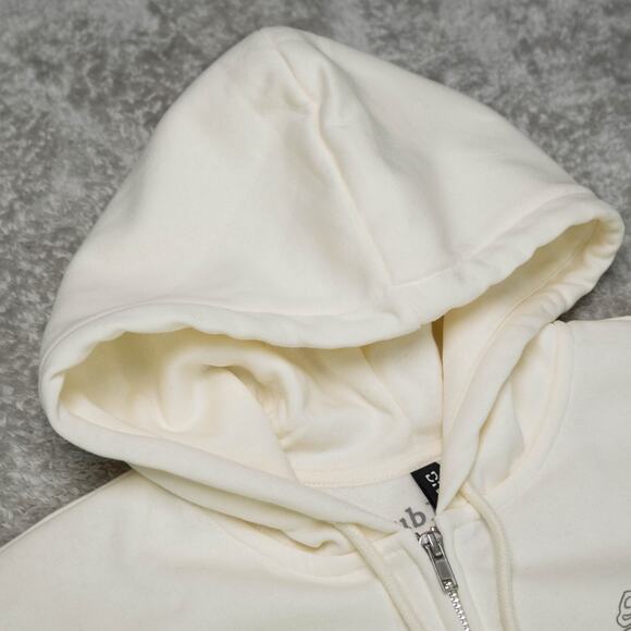 H&M Sublime Ivory Blue Logo Heart Sweatshirt Hoodie Full Zip Womens Size M - Picture 13 of 13
